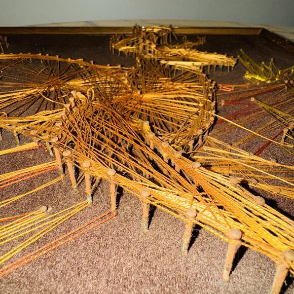 Vintage Nail String Deer Art Fawn Doe 19" Whimsy Farm Boho Cottage Countryside - Picture 5 of 12